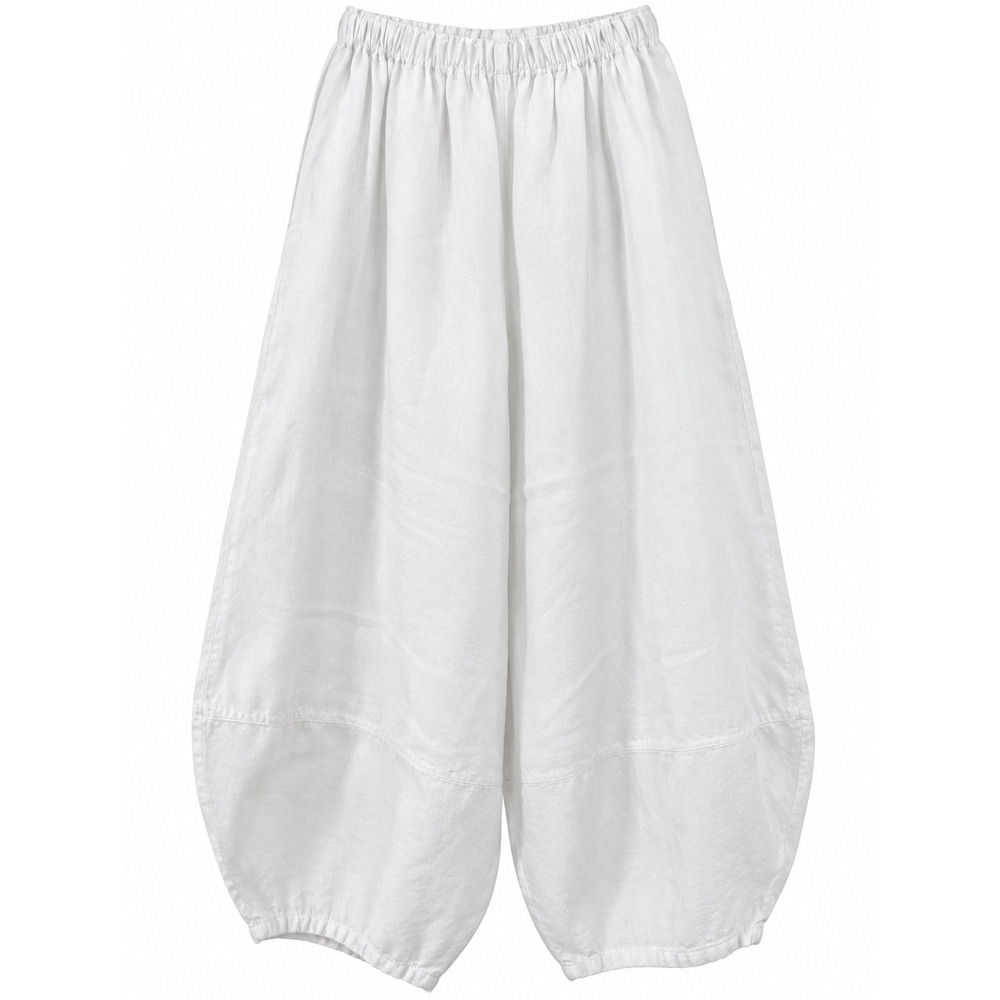 Bryn Walker Linen Balloon Barrel Pants White Elastic Waist Small